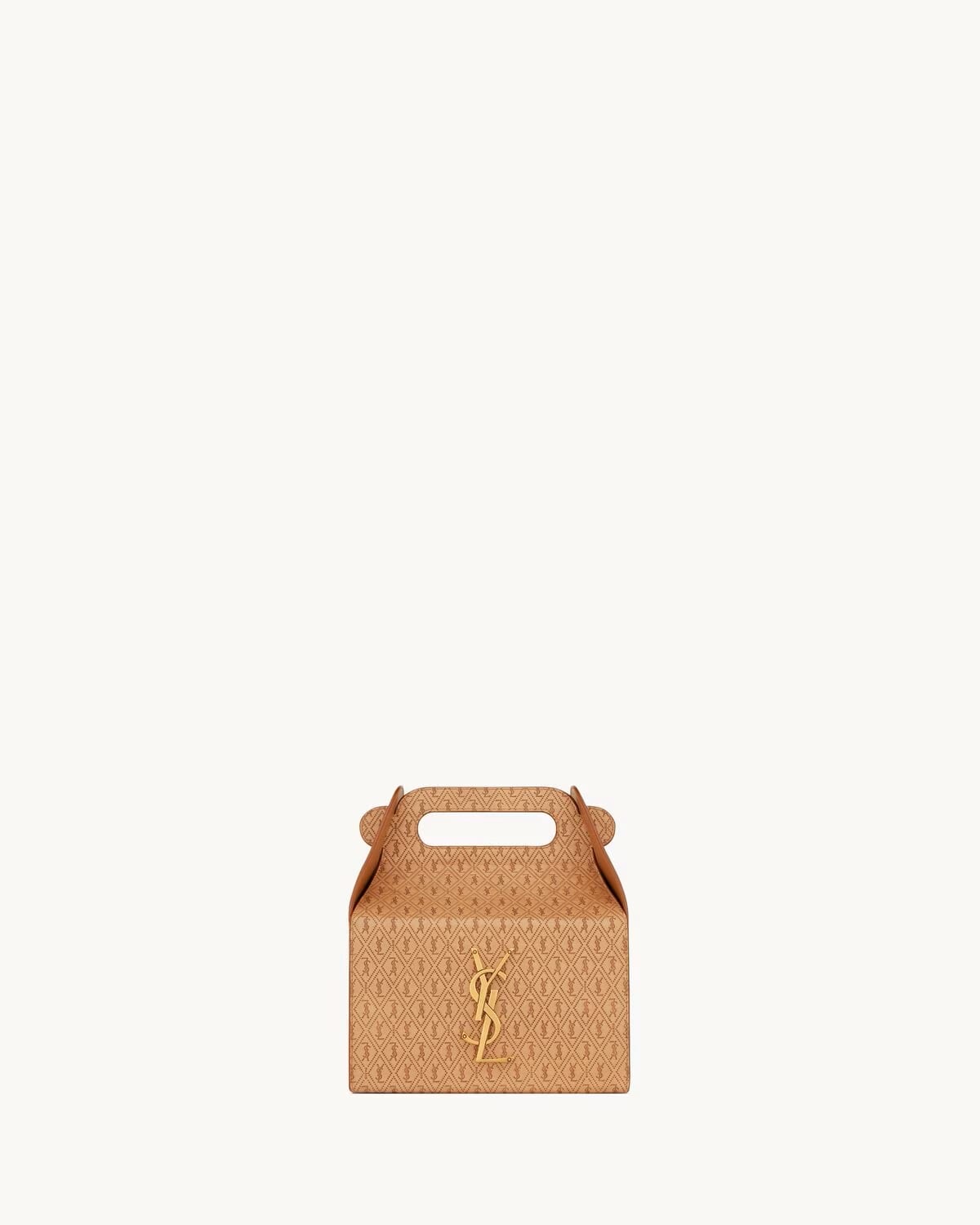 Take-Away Box in Vegetable-Tanned Leather - Dusty Brown Gold, $1900 (approximately P108,778.80), SAINT LAURENT, ysl.com